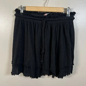 Free People Beach Sweet Lady Tiered Skirt Size XS Black Boho Vacation Ruffle